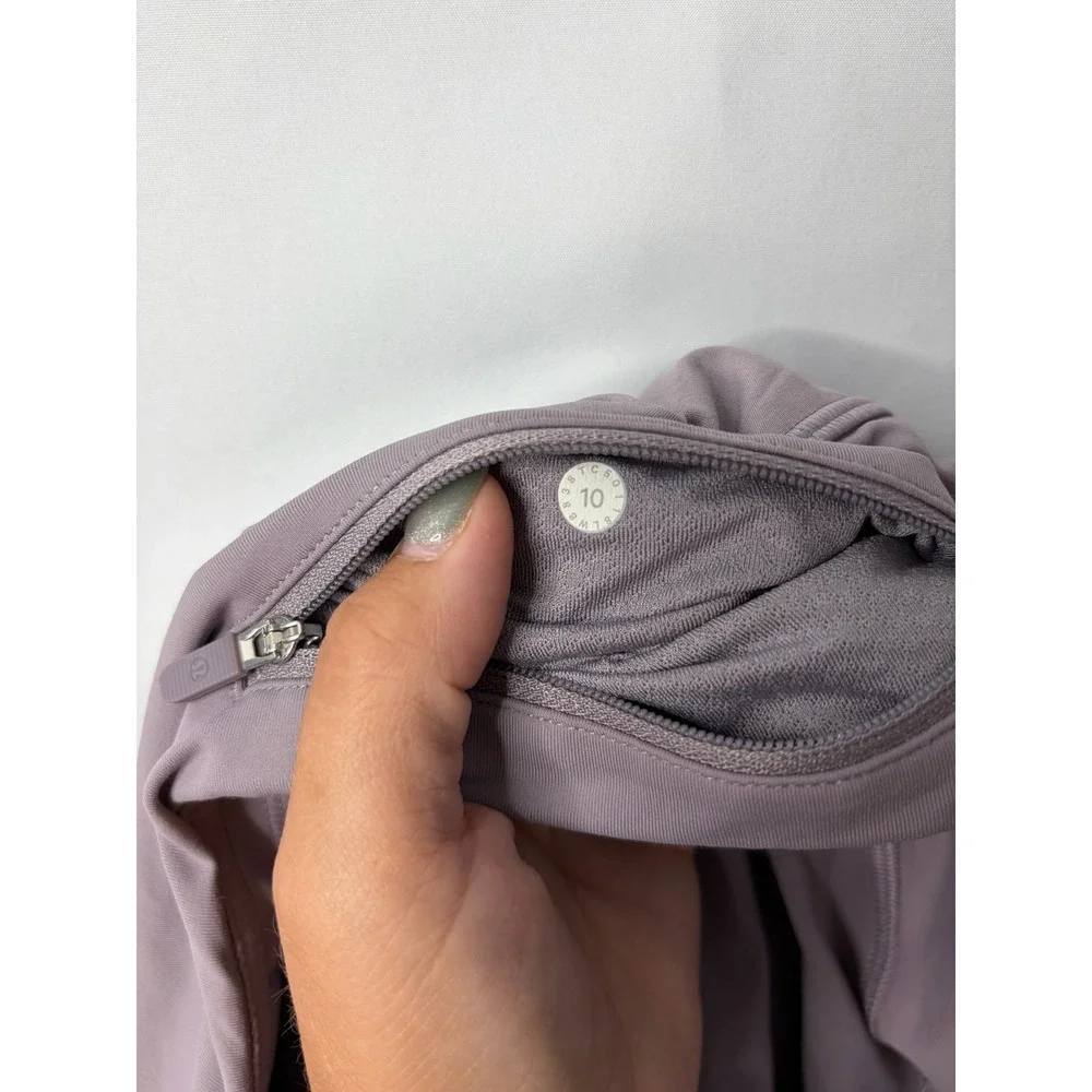 Lululemon Pace Rival Skirt Purple Mauve Tiered Pleated Tennis Skort Size 10